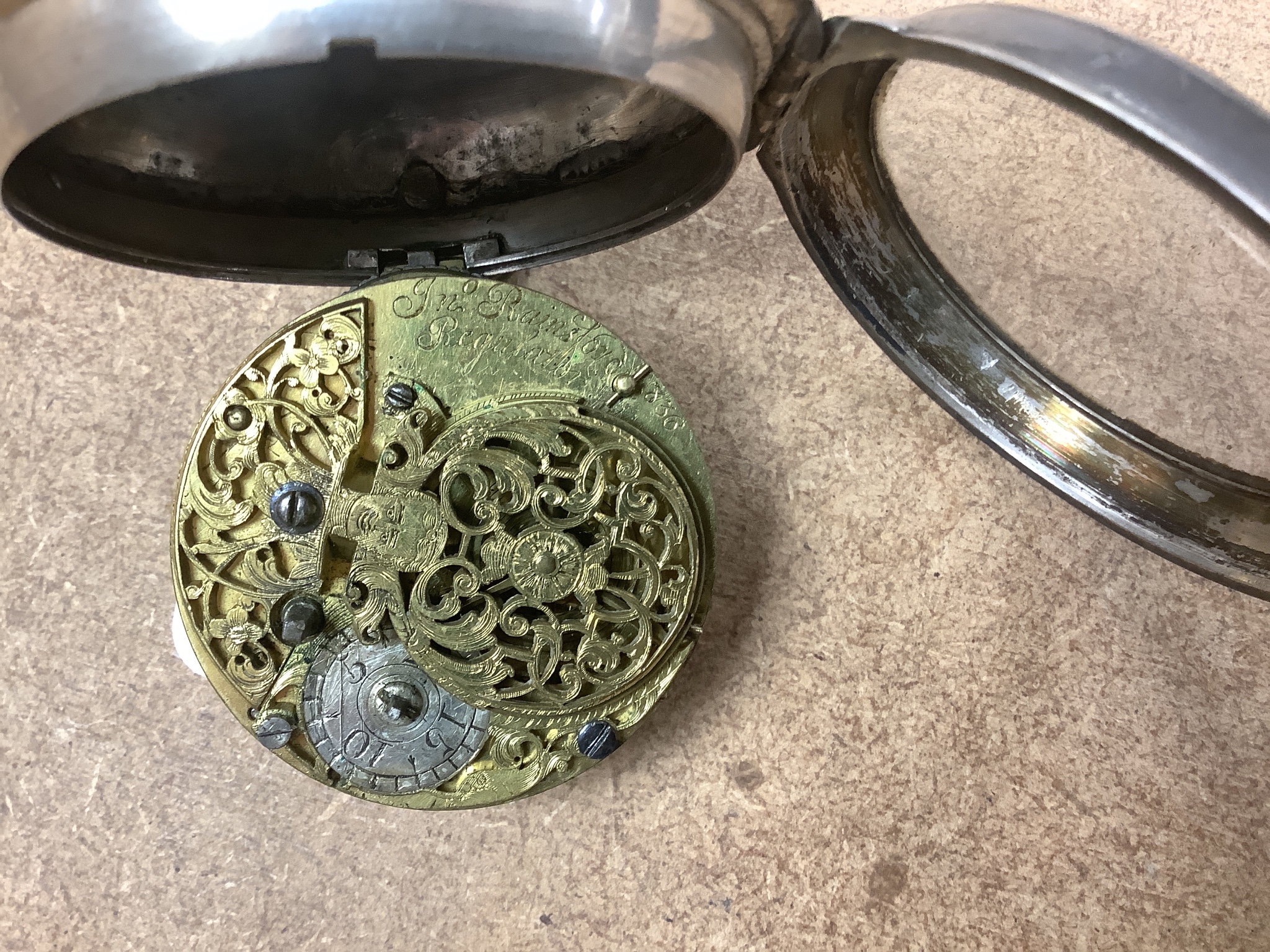 A George III silver cased ‘Regulator’ pocket watch
